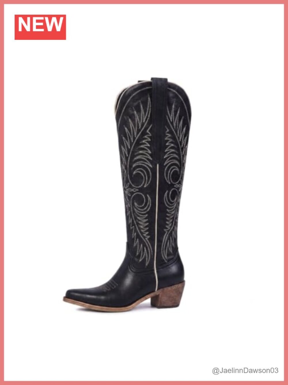 Women's Western Boots Pointed Toe Wide Calf Cowboy Chunky Heel
